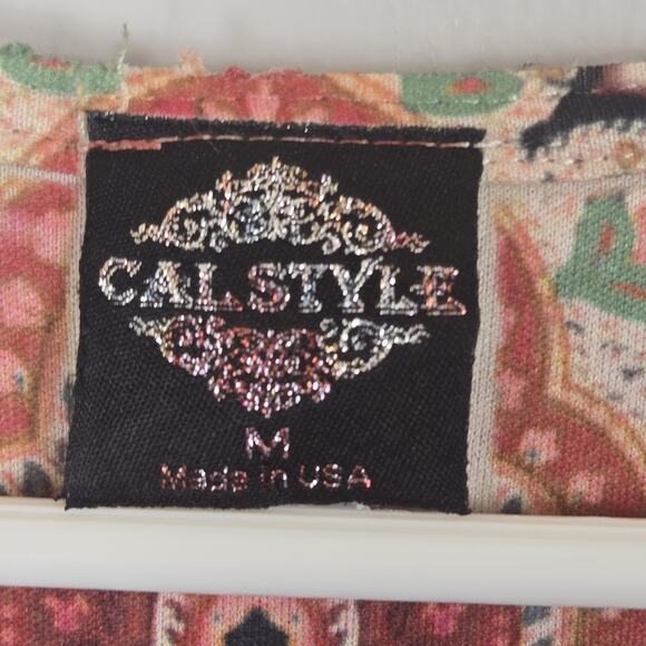 Cal Style Tunic DRESS Lace Paisley Ivory Lined Bling Y2K Boho Romantic Fairy MED - Picture 5 of 8